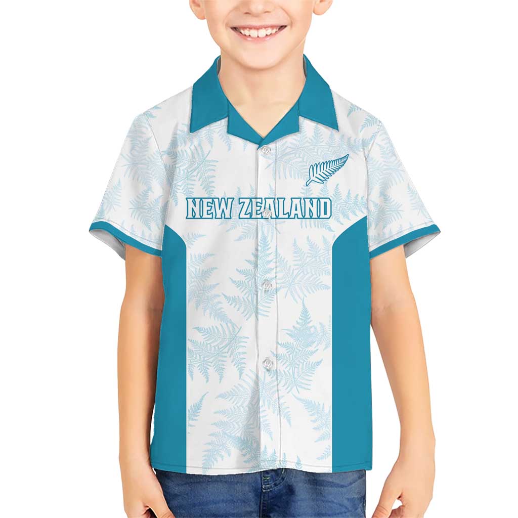 Custom New Zealand Silver Fern Football Kid Hawaiian Shirt Come On All White
