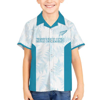 Custom New Zealand Silver Fern Football Kid Hawaiian Shirt Come On All White