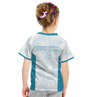 Custom New Zealand Silver Fern Football Kid T Shirt Come On All White