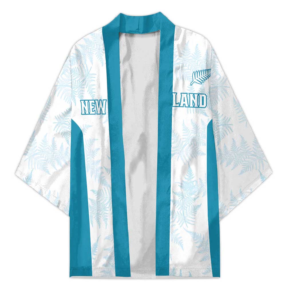 Custom New Zealand Silver Fern Football Kimono Come On All White - Polynesian Pride