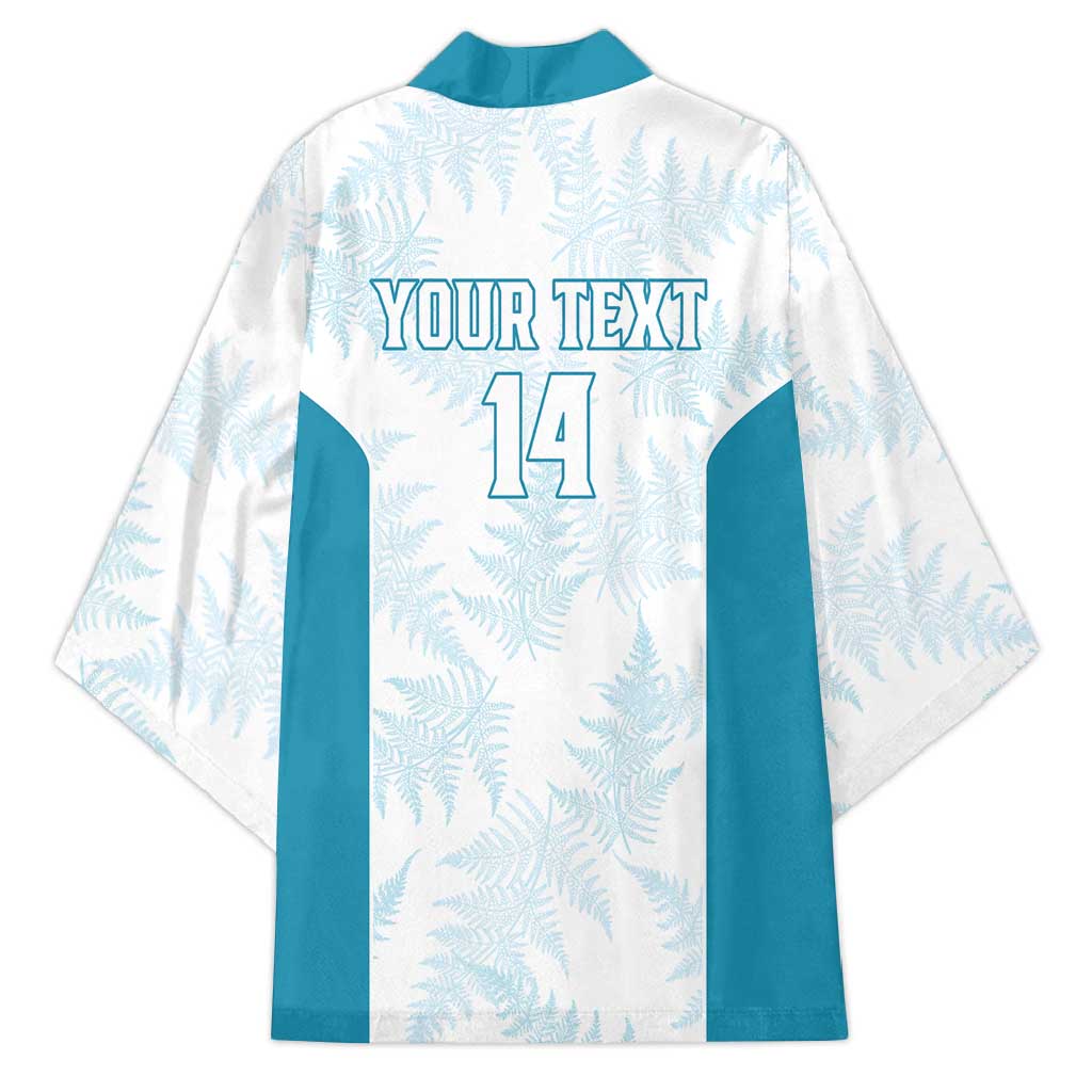 Custom New Zealand Silver Fern Football Kimono Come On All White - Polynesian Pride