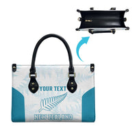 Custom New Zealand Silver Fern Football Leather Bag Come On All White - Polynesian Pride