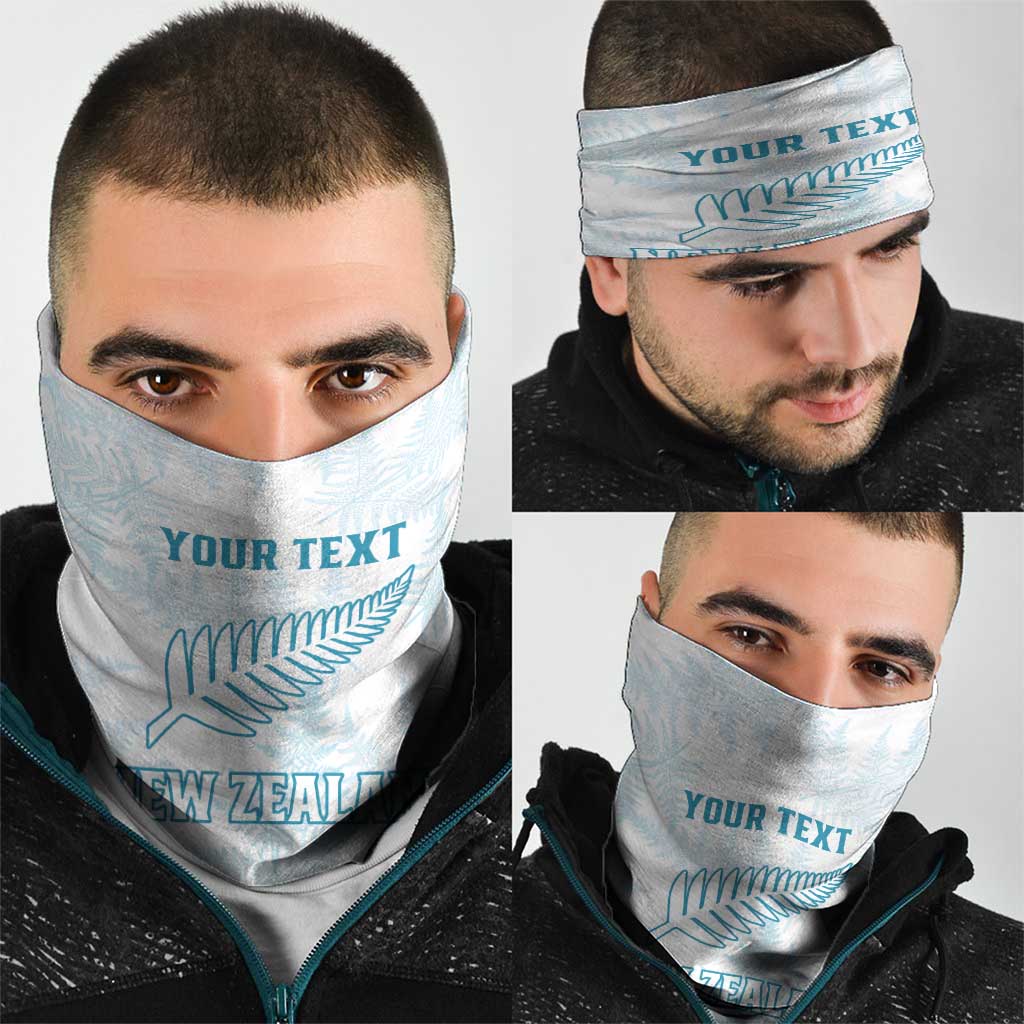 Custom New Zealand Silver Fern Football Neck Gaiter Come On All White LT14 - Polynesian Pride