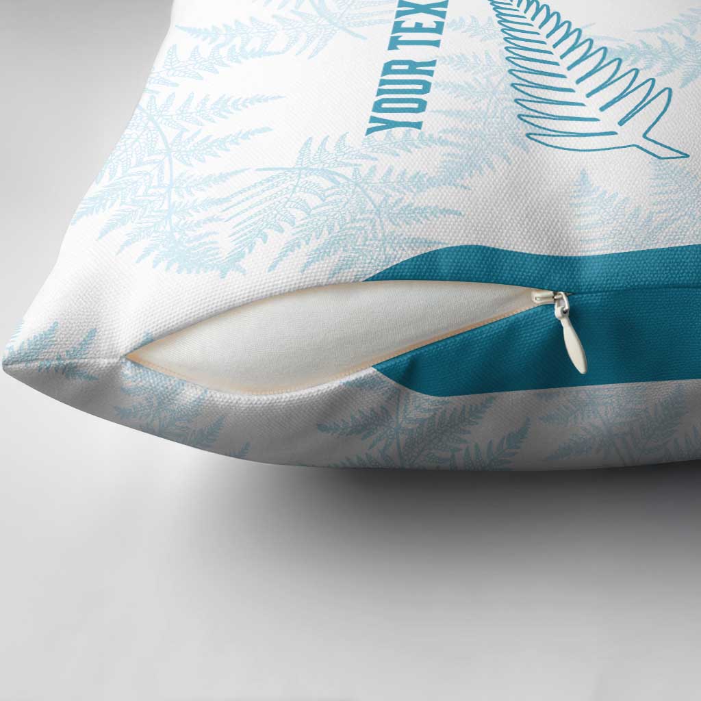 Custom New Zealand Silver Fern Football Pillow Cover Come On All White LT14 - Polynesian Pride