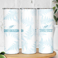 Custom New Zealand Silver Fern Football Skinny Tumbler Come On All White LT14 - Polynesian Pride