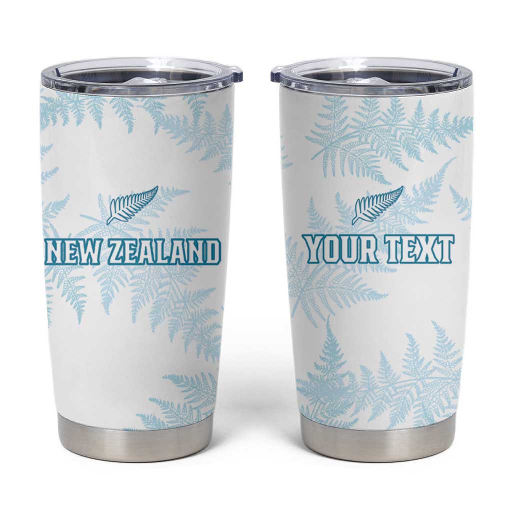 Custom New Zealand Silver Fern Football Tumbler Cup Come On All White LT14 White - Polynesian Pride