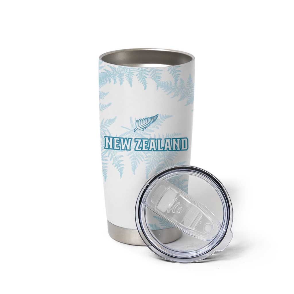 Custom New Zealand Silver Fern Football Tumbler Cup Come On All White LT14 - Polynesian Pride