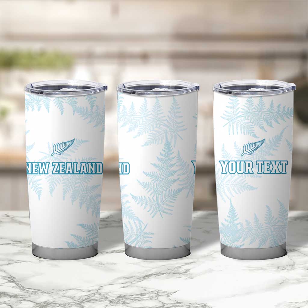 Custom New Zealand Silver Fern Football Tumbler Cup Come On All White LT14 - Polynesian Pride