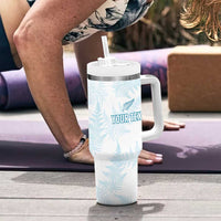 Custom New Zealand Silver Fern Football Tumbler With Handle Come On All White