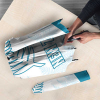 Custom New Zealand Silver Fern Football Umbrella Come On All White - Polynesian Pride