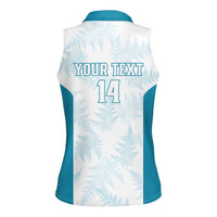 Custom New Zealand Silver Fern Football Women Sleeveless Polo Shirt Come On All White