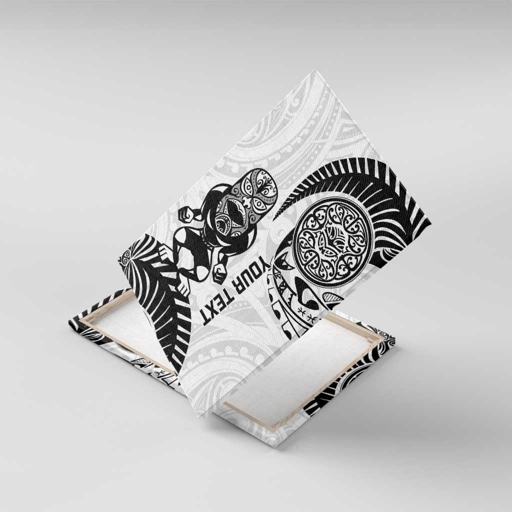 Custom Aotearoa Football Canvas Wall Art NZ Maori Tiki Go Champions