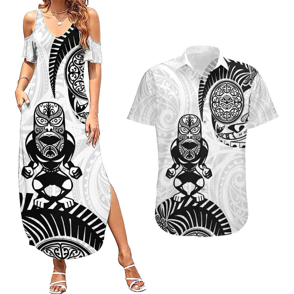 Custom Aotearoa Football Couples Matching Summer Maxi Dress and Hawaiian Shirt NZ Maori Tiki Go Champions