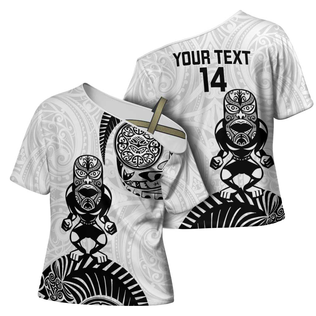 Custom Aotearoa Football Cross Shoulder Shirt NZ Maori Tiki Go Champions - Polynesian Pride