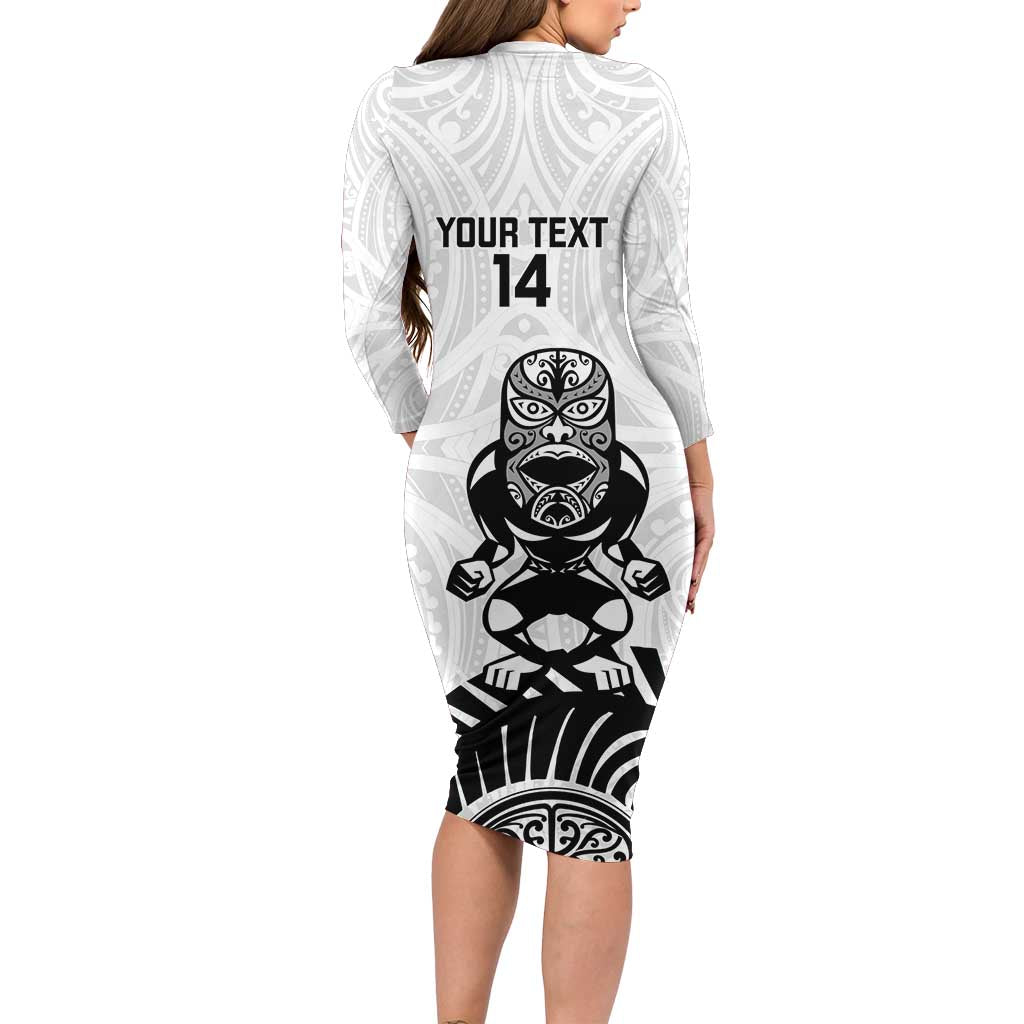 Custom Aotearoa Football Family Matching Long Sleeve Bodycon Dress and Hawaiian Shirt NZ Maori Tiki Go Champions