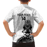 Custom Aotearoa Football Family Matching Summer Maxi Dress and Hawaiian Shirt NZ Maori Tiki Go Champions