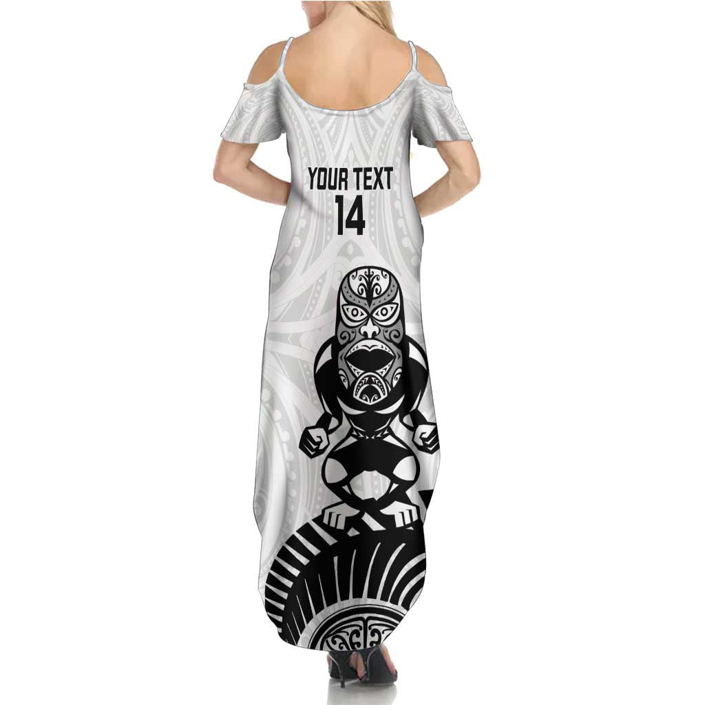 Custom Aotearoa Football Family Matching Summer Maxi Dress and Hawaiian Shirt NZ Maori Tiki Go Champions