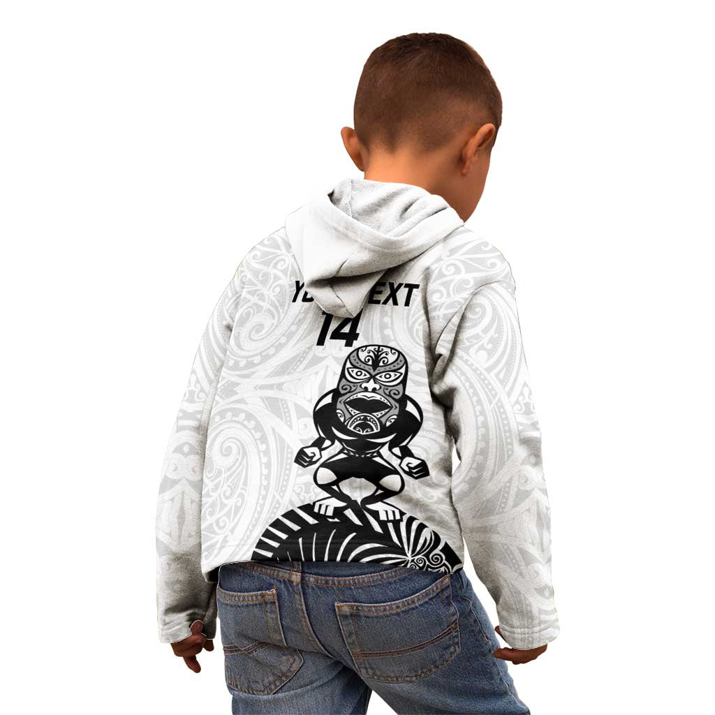 Custom Aotearoa Football Kid Hoodie NZ Maori Tiki Go Champions