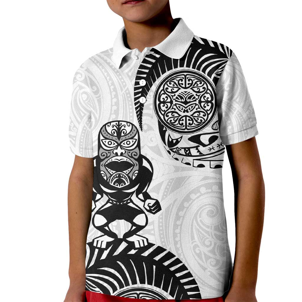 Custom Aotearoa Football Kid Polo Shirt NZ Maori Tiki Go Champions