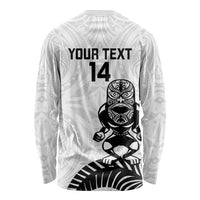 Custom Aotearoa Football Long Sleeve Shirt NZ Maori Tiki Go Champions
