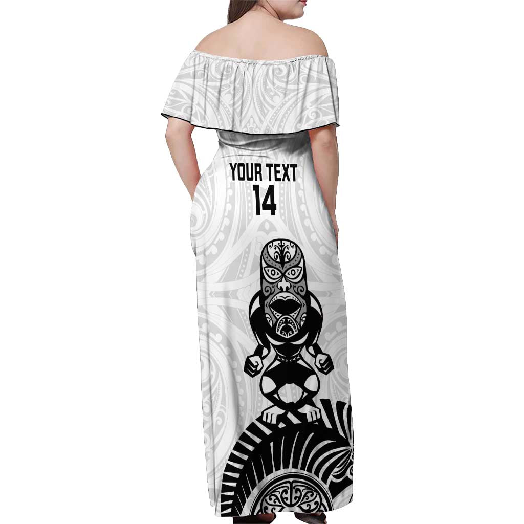 Custom Aotearoa Football Off Shoulder Maxi Dress NZ Maori Tiki Go Champions