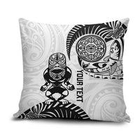 Custom Aotearoa Football Pillow Cover NZ Maori Tiki Go Champions LT14 White - Polynesian Pride