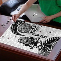 Custom Aotearoa Football Puzzle NZ Maori Tiki Go Champions - Polynesian Pride