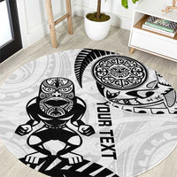 Custom Aotearoa Football Round Carpet NZ Maori Tiki Go Champions