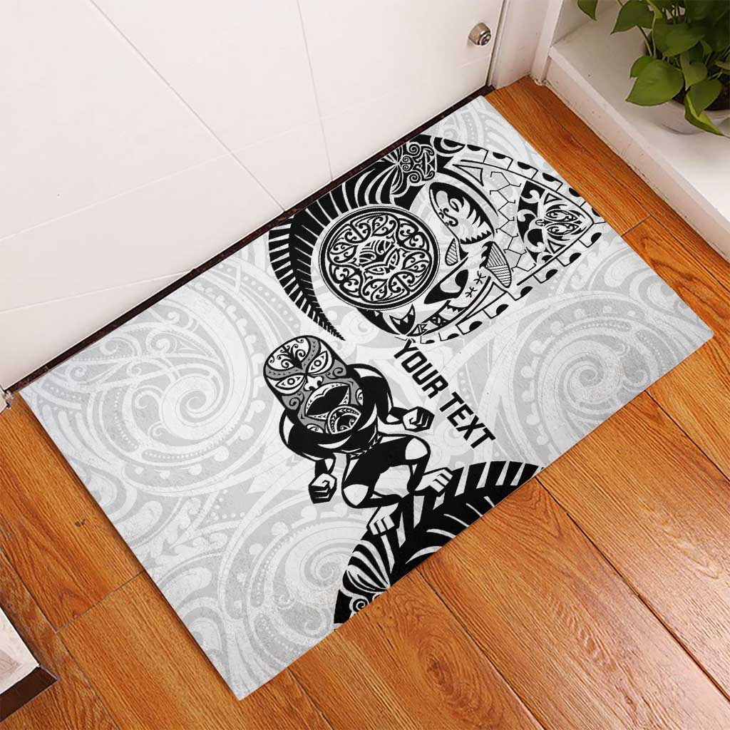 Custom Aotearoa Football Rubber Doormat NZ Maori Tiki Go Champions