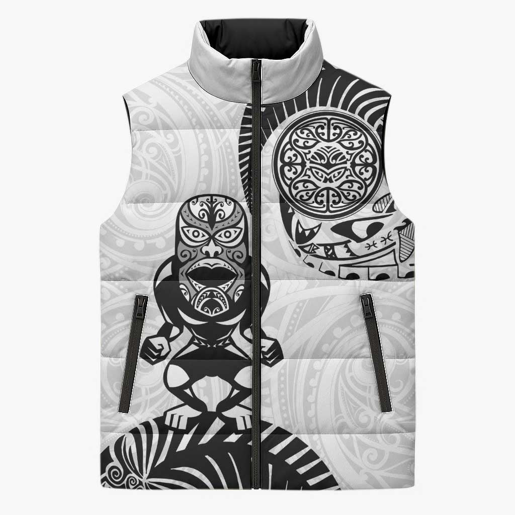 Custom Aotearoa Football Sleeveless Puffer Jacket NZ Maori Tiki Go Champions - Polynesian Pride