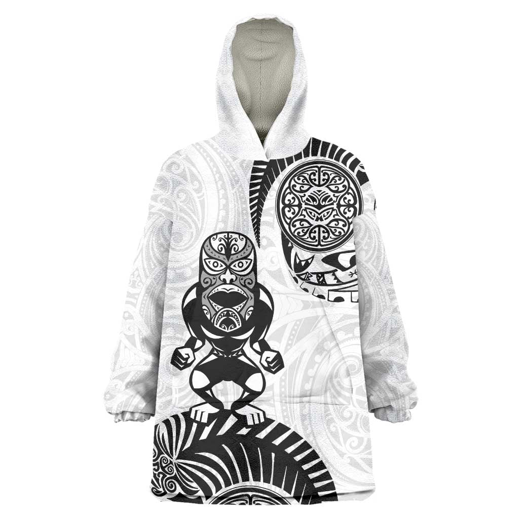 Custom Aotearoa Football Wearable Blanket Hoodie NZ Maori Tiki Go Champions