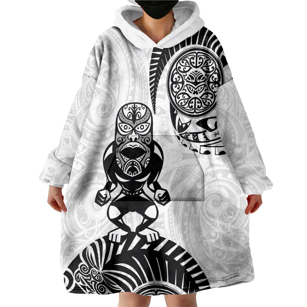Custom Aotearoa Football Wearable Blanket Hoodie NZ Maori Tiki Go Champions
