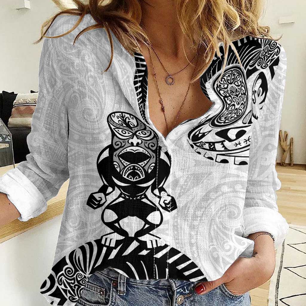 Custom Aotearoa Football Women Casual Shirt NZ Maori Tiki Go Champions