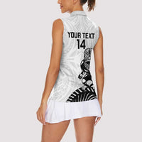 Custom Aotearoa Football Women Sleeveless Polo Shirt NZ Maori Tiki Go Champions