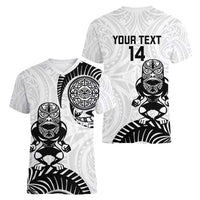 Custom Aotearoa Football Women V-Neck T-Shirt NZ Maori Tiki Go Champions LT14 - Polynesian Pride