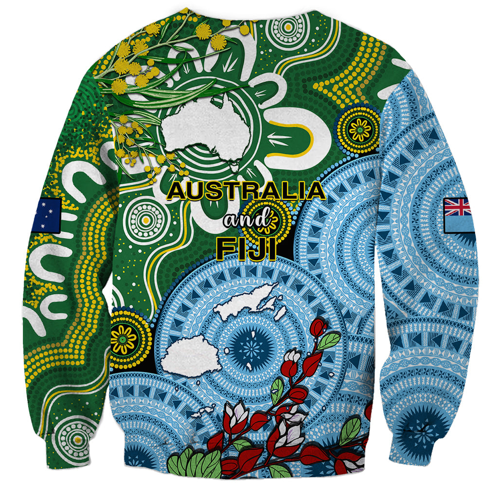 Australia And Fiji Sweatshirt Aboriginal Mix Fijian Tapa Unique Style LT14 - Polynesian Pride