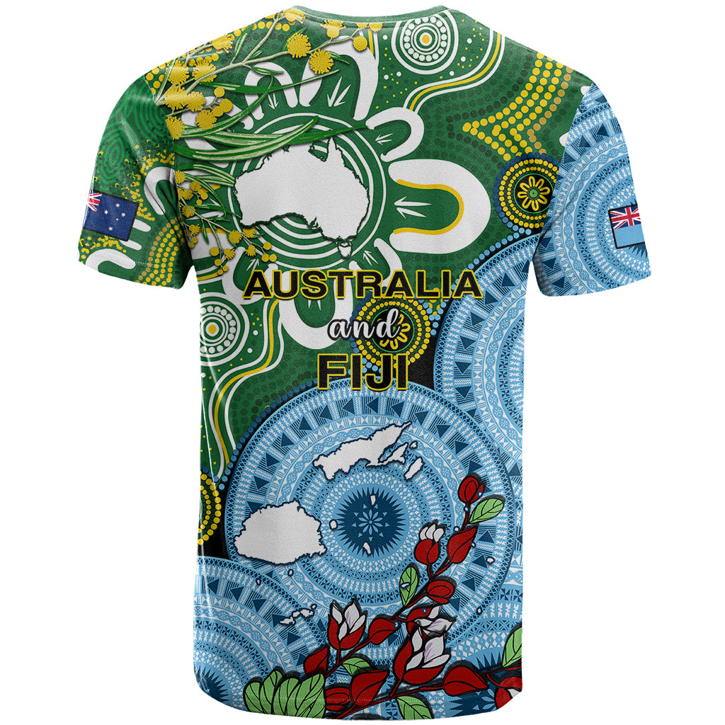Australia and Fiji T Shirt Aboriginal Mix Fijian Tapa Unique Style LT14 - Polynesian Pride