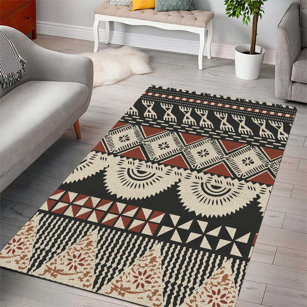 Vintage Bula Fiji Masi Area Rug Fijian Tapa Cloth - Polynesian Pride