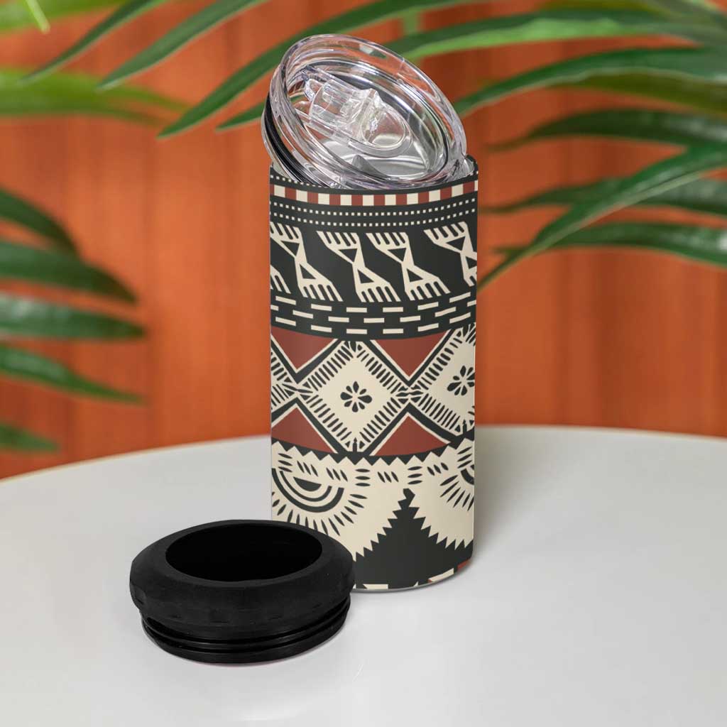Vintage Bula Fiji Masi 4 in 1 Can Cooler Tumbler Fijian Tapa Cloth LT14 - Polynesian Pride