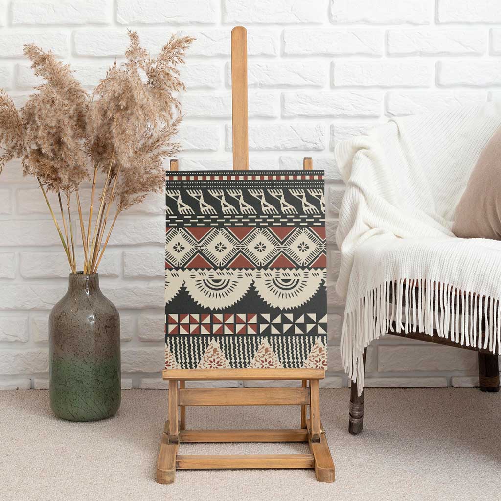 Vintage Bula Fiji Masi Canvas Wall Art Fijian Tapa Cloth - Polynesian Pride