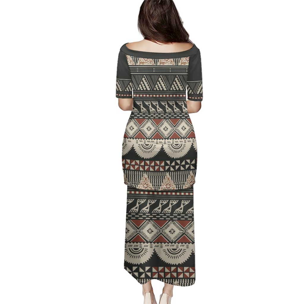 Vintage Bula Fiji Masi Family Matching Puletasi and Hawaiian Shirt Fijian Tapa Cloth - Polynesian Pride