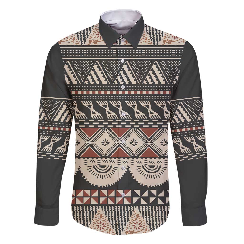 Vintage Bula Fiji Masi Family Matching Short Sleeve Bodycon Dress and Hawaiian Shirt Fijian Tapa Cloth - Polynesian Pride