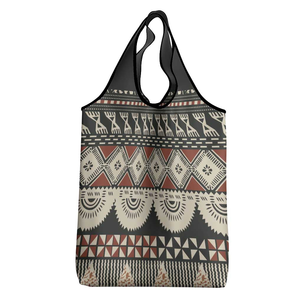 Vintage Bula Fiji Masi Grocery Bag Fijian Tapa Cloth - Polynesian Pride
