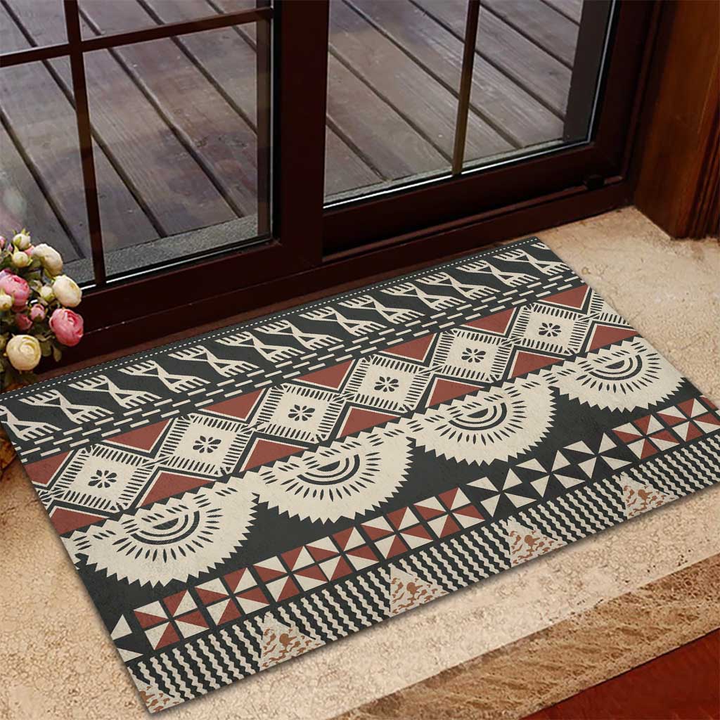 Vintage Bula Fiji Masi Rubber Doormat Fijian Tapa Cloth - Polynesian Pride