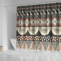 Vintage Bula Fiji Masi Shower Curtain Fijian Tapa Cloth - Polynesian Pride