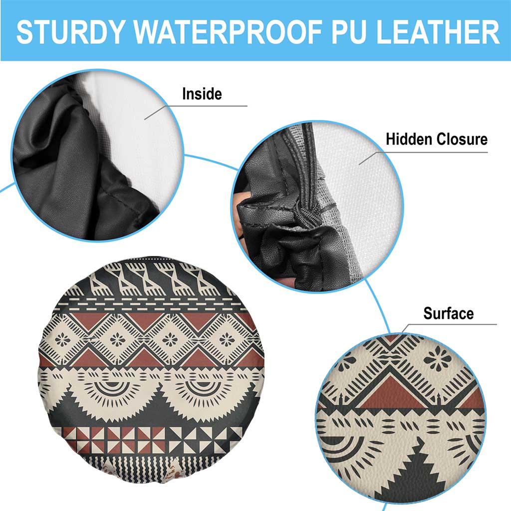 Vintage Bula Fiji Masi Spare Tire Cover Fijian Tapa Cloth - Polynesian Pride