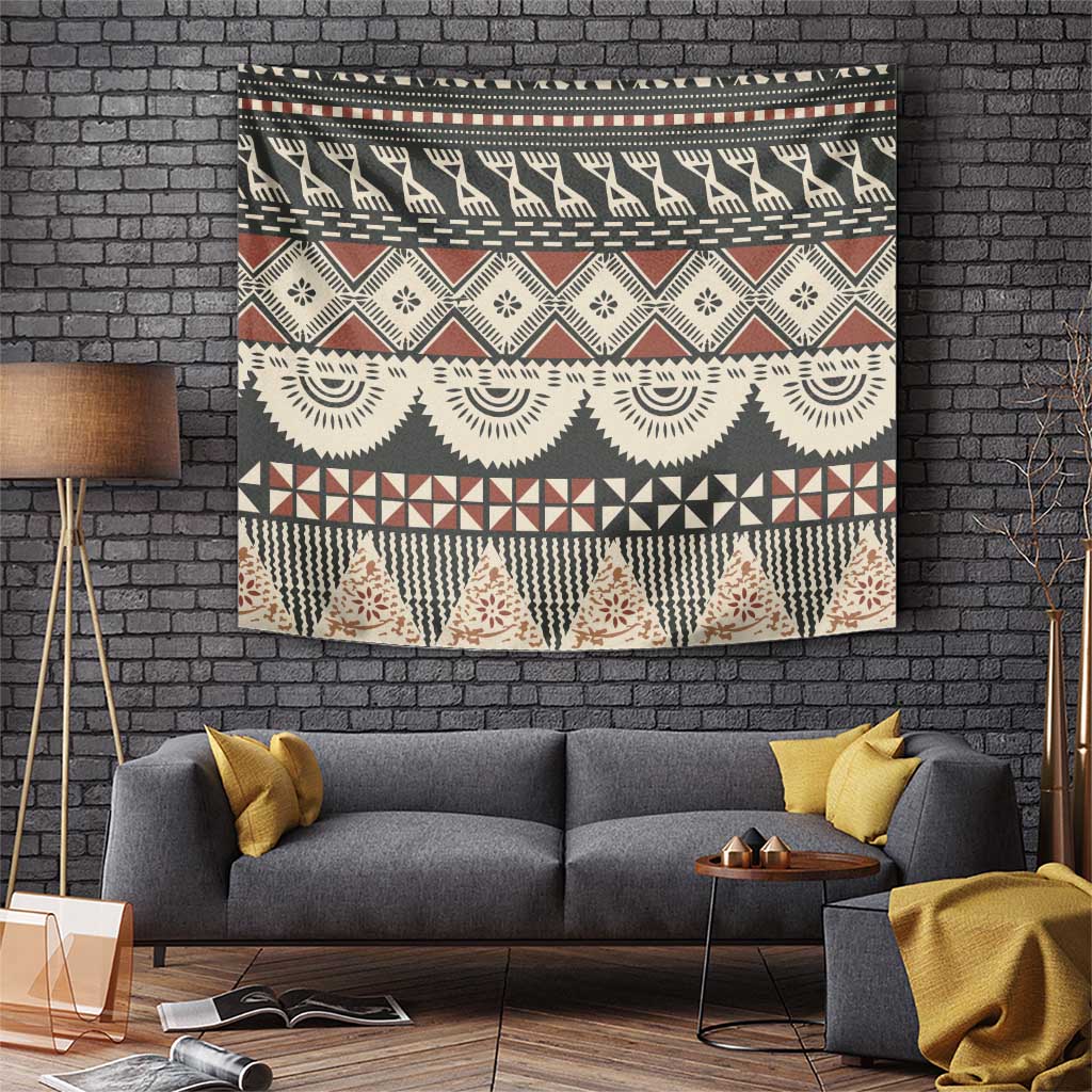 Vintage Bula Fiji Masi Tapestry Fijian Tapa Cloth - Polynesian Pride