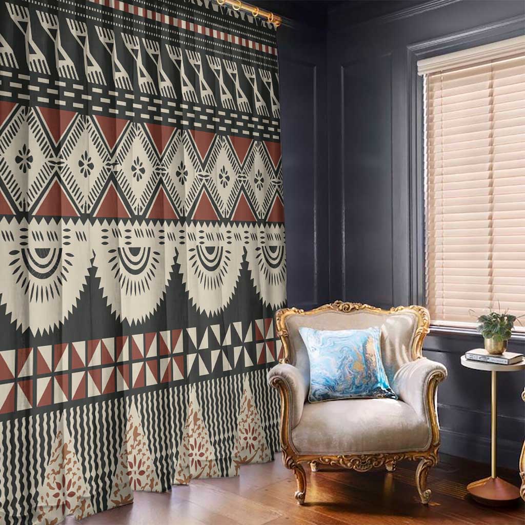 Vintage Bula Fiji Masi Window Curtain Fijian Tapa Cloth - Polynesian Pride