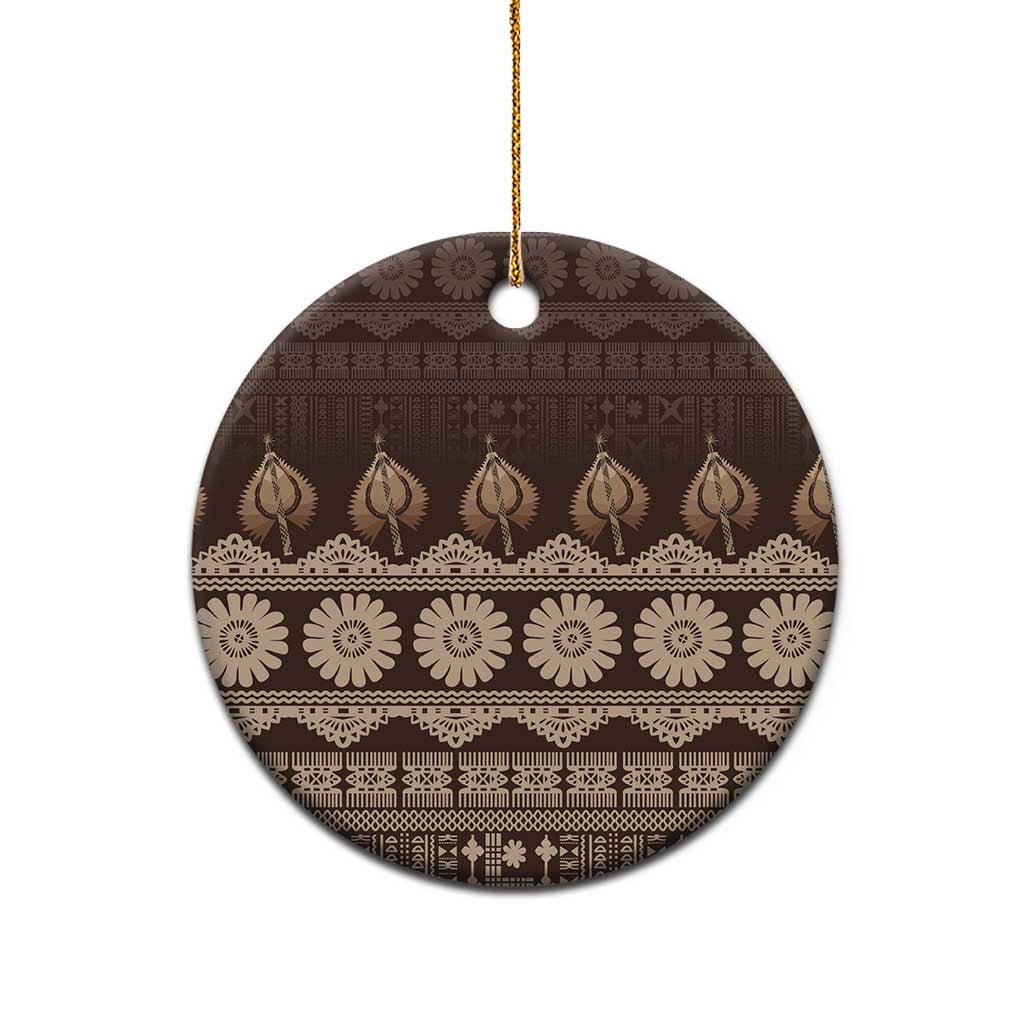 Bula Fiji Iri ni Meke Ceramic Ornament Kuvui Fijian Masi - Polynesian Pride