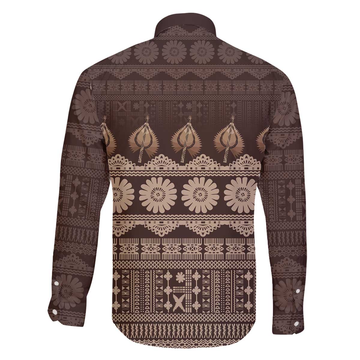 Bula Fiji Iri ni Meke Family Matching Off The Shoulder Long Sleeve Dress and Hawaiian Shirt Kuvui Fijian Masi - Polynesian Pride